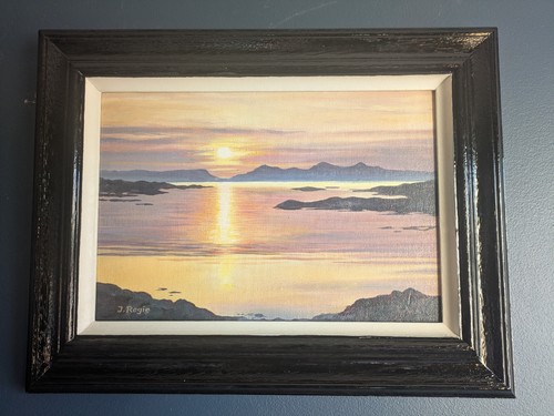 Original framed sunset oil - sunset,