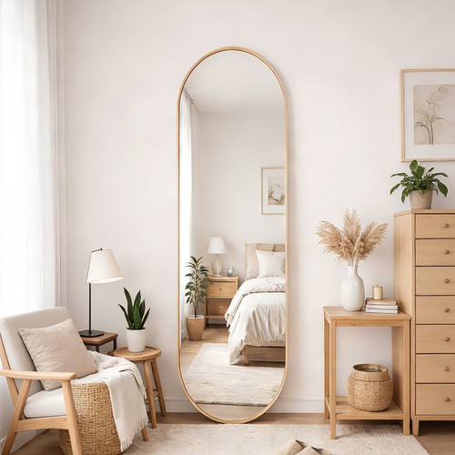 Full length oval mirror - full,