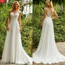 Bohemian Wedding Dresses Tulle Beach Lace V Neck Bridesmaid Gowns Bridal Dress