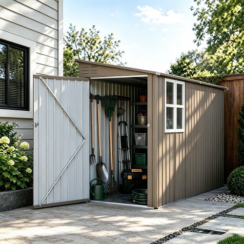 Metal garden shed - shed, patio