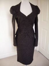 RARE WAREHOUSE VINTAGE STYLE FITTED WOOL TWEED SUIT 40s JACKET 14 SKIRT 16  £120
