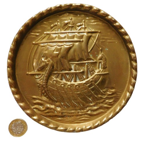 Embossed brass plate sailing - embossed,