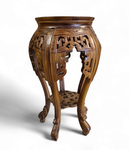 Wood side table - table, flower
