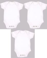 3 PACK Plain 100% Cotton BOY GIRL Baby Grow short sleeve Bodysuit Vest 3 PACK X3