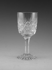 Thomas WEBB Crystal - WELLINGTON Cut - Sherry Glass / Glasses - 4 1/2" (Square)