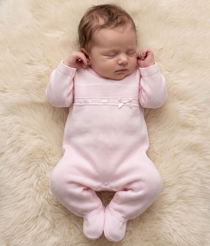 Baby girl knitted sleepsuit - girl,