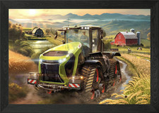 Modern Tractor in Rural