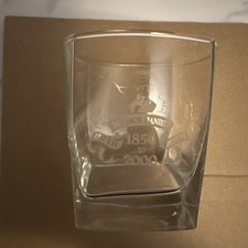 Jack Daniels Whiskey Glass Rocks 150 Birthday Etched 1850 - 2000 Daniel's vgc