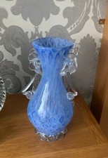 Murano Vase In Blue Peacock
