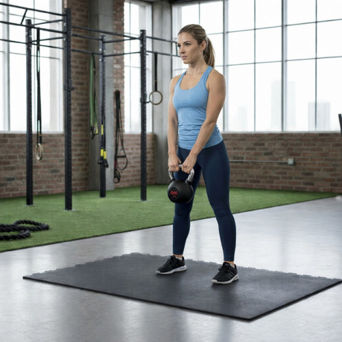 Black rubber kettlebell 28kg - black, 4-28kg