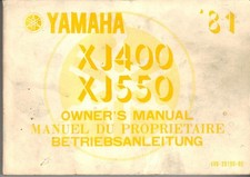 YAMAHA XJ550 & XJ400 1981 OWNERS INSTRUCTION & MAINTENANCE MANUAL,HANDBOOK