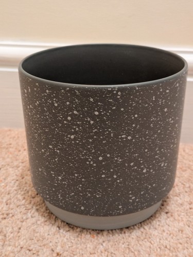 New ceramic grey speckled pot - ceramic,