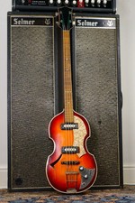 1960s Huttl Germany Model 802 Beat Bass Hollow Body Violin Bass - Sunburst