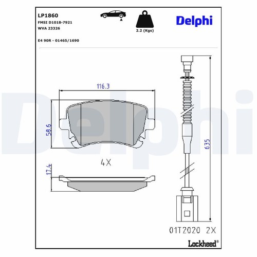 Rear disc brake - pad, set