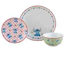 Disney Lilo & Stitch DINNER SET PLATE & SIDE PLATE &  BOWL = 3 PIECE SET LOVE