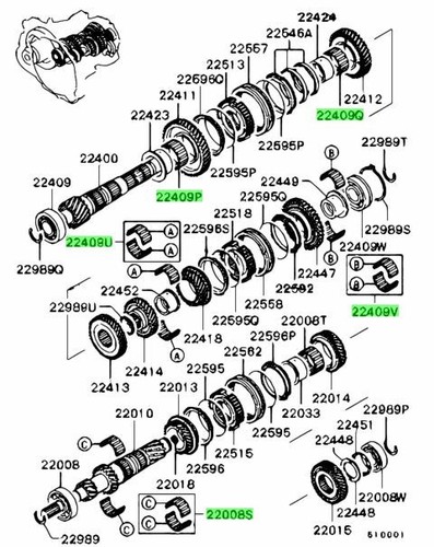 Bearing output shaft for - output,