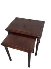 Pair of Wooden Nesting Tables - Rubberwood Plantation Product - Made in Malaysia