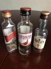 3 Miniature Whiskey Bottles