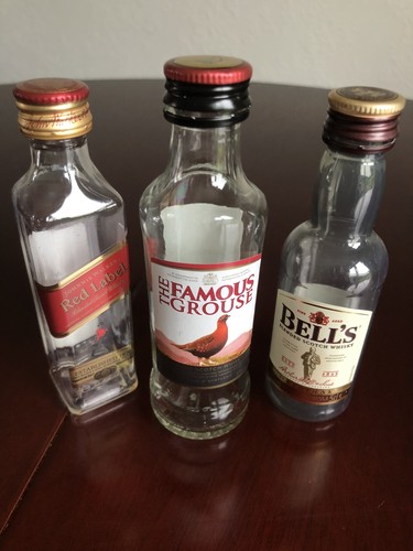 Miniature whiskey bottles - whiskey,
