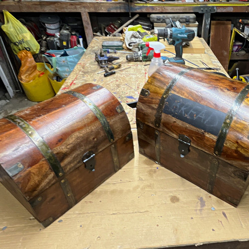 Wooden dome top - wooden, chest