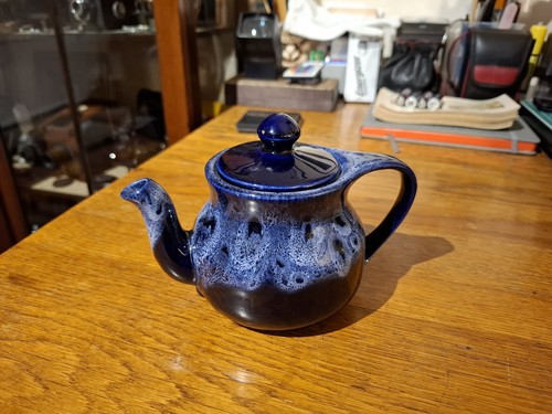 Small glazed patterened - , cobalt