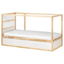 IKEA KURA Reversible bed, white/pine, 90x200 cm With ocean bed tent