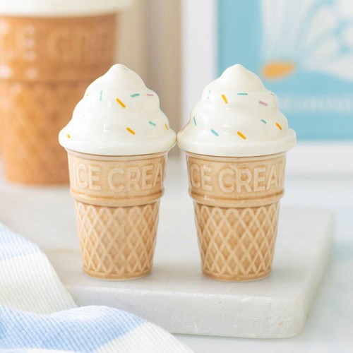 Ceramic ice cream cone shaped - cream,