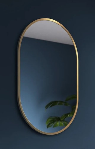 Oval brass mirror - oval,