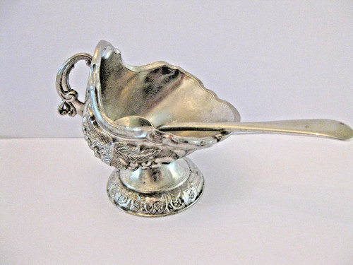 Vintage silver plated salt - silver,