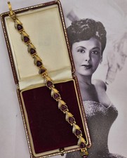 VINTAGE MAGNETIC BRACELET PINK HEART SILVER/GOLD TONE COSTUME JEWELLERY 