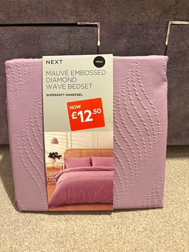 Next mauve embossed bedding - next,