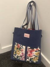 Joules Large Cornflower Blue 100% Cotton Tote Bag Weekend Bag Shopper VGC 