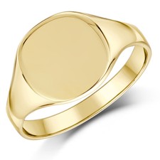 9ct Yellow Gold Ladies Signet Ring Cushion Shaped Signet Ring UK Hallmarked