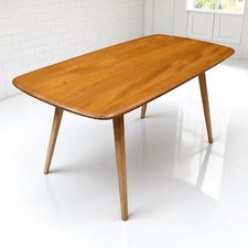 Ercol Furniture Plank Top Dining Table Elm Top Light Finish VGC FREE Delivery