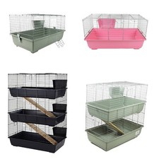 Rabbit Guinea Pig Animal Cage Single Double Triple Level Hutch Pet Home