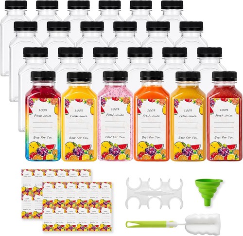 Plastic juice bottles - 8, oz