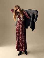 Marks & Spencer Womens Red Synthetic Maxi A line Dress Size 8 - M&S