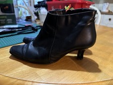 Evans Black Leather Trouser Boot Size 6