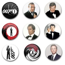 25mm 1" BUTTON BADGES x9 JAMES