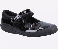Hush Puppies ROSANNA PATENT INFANT Size 6 | Black | Girl's Rip-Tape School Shoes