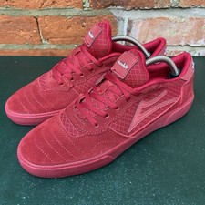 Lakai Cambridge Chocolate Skateboard Shoes UK 8 Reflective Red Suede Skater Rare