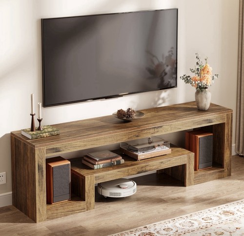 Rustic wood stand media - stand,