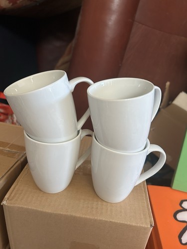 White china mugs each mug - china, mugs.