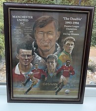 Man Utd Double 1993–94 Poster | Framed 23” Print | Retro Gift for Football Fans