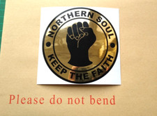 KEEP THE FAITH NORTHERN SOUL  CAR SCOOTER STICKER  DECALS MOTOWN POLISHED GOLD