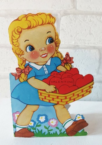 Vintage 1940 girl hearts - vintage,