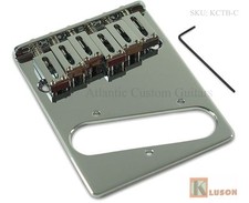 Kluson Telecaster 6 Saddle Bridge Vintage Mount with Brass Saddles - Chrome