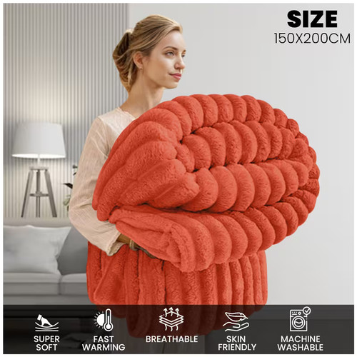 Luxury ribbed throw - ribbed,