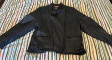 Wolf Leathers black leather biker jacket BNWoT sz 42