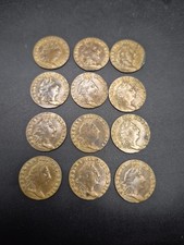 Job Lot 12x Brass George 111 Half Guinea 1768 Gaming Tokens Card Counters
